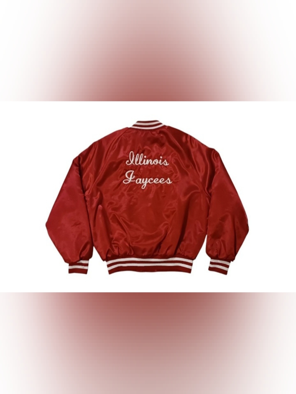 Vintage 80's Illinois Jaycess President Club Satin Varsity Bomber Jacket